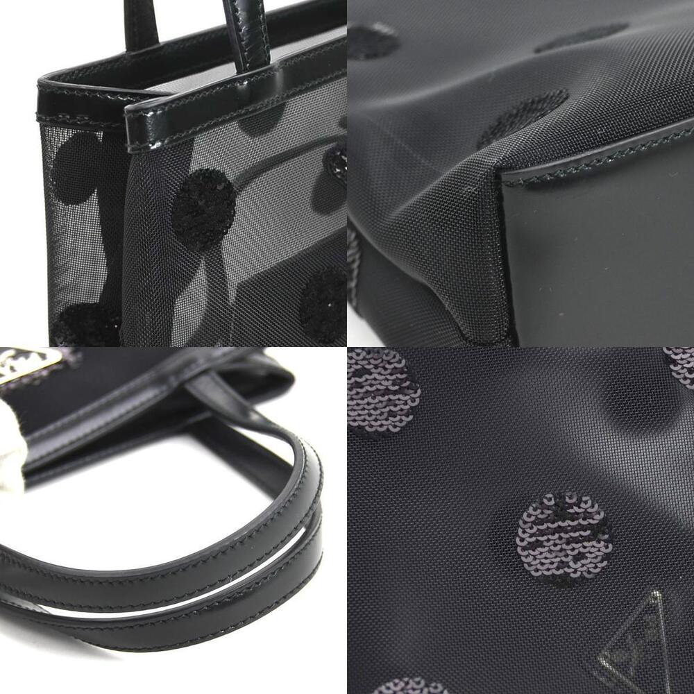 Prada Sequin Polka Dot Mesh Tote Bag black - Picture 4 of 4